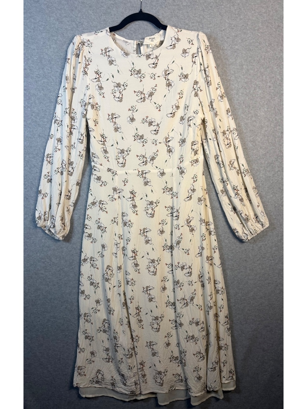 reset by JANE Floral Long Sleeve Maxi Dress Lined Size Large